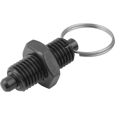 Kipp Indexing Plunger Without Collar Size:3 D1=M16X1, 5, D=8, Form:U With Locknut, Steel Hardened K0635.4308